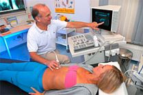 Examination of a patient with medical ultrasonics